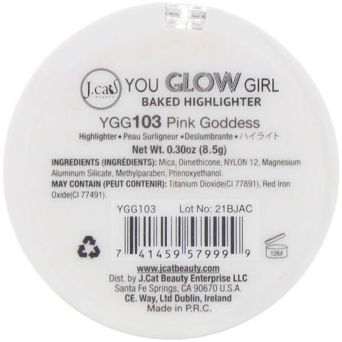 J.Cat Beauty, You Glow Girl, запеченый хайлайтер, оттенок YGG103 «Розовая богиня», 8,5 г