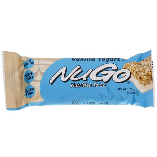 NuGo Nutrition, Питательный батончик, ванильный йогурт, 15 батончиков, 50 г каждый