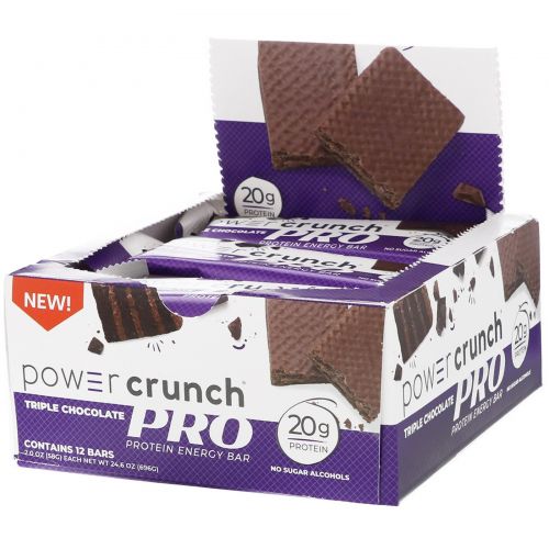 BNRG, Power Crunch Protein Energy Bar, PRO, Triple Chocolate, 12 Bars, 2.0 oz (58 g) Each