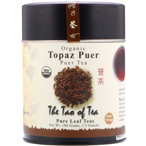 The Tao of Tea, 100% Органический Чай Пуэр Топаз, 3.5 унции (100 г)