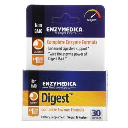 Enzymedica, Digest, полноценная пищевая добавка с энзимами, 30 капсул