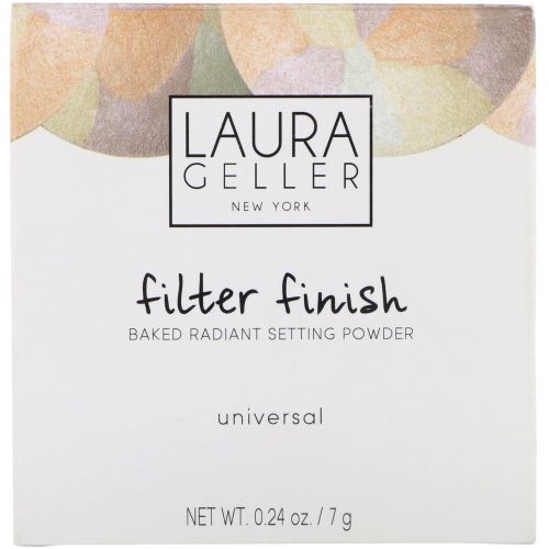 Laura Geller, Запеченная сияющая пудра для закрепления макияжа Filter Finish, универсальная, 7 г