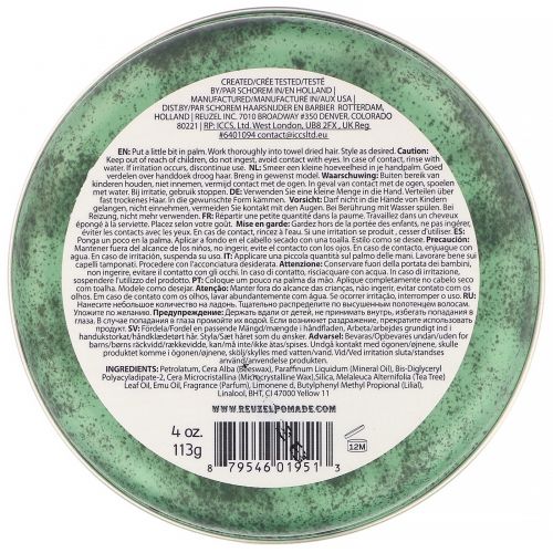 Reuzel, Green Pomade, Grease, Medium Hold, 4 oz (113 g)