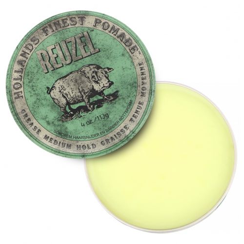 Reuzel, Green Pomade, Grease, Medium Hold, 4 oz (113 g)