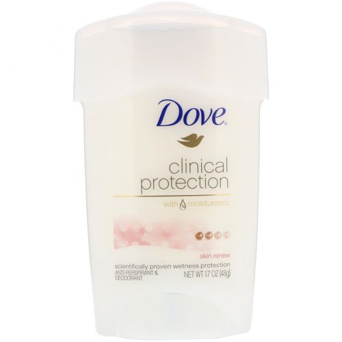 Dove, Clinical Protection, дезодорант-антиперспирант, «Обновление кожи», 48 г (1,7 унции)