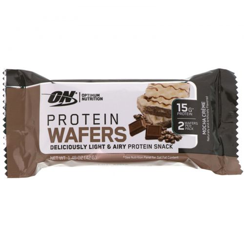 Optimum Nutrition, Protein Wafers, Mocha Creme, 9 Packs, 1.48 oz (42 g) Each