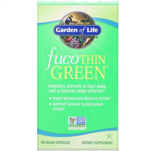 Garden of Life, Зеленый FucoThin 90 овощных капсул