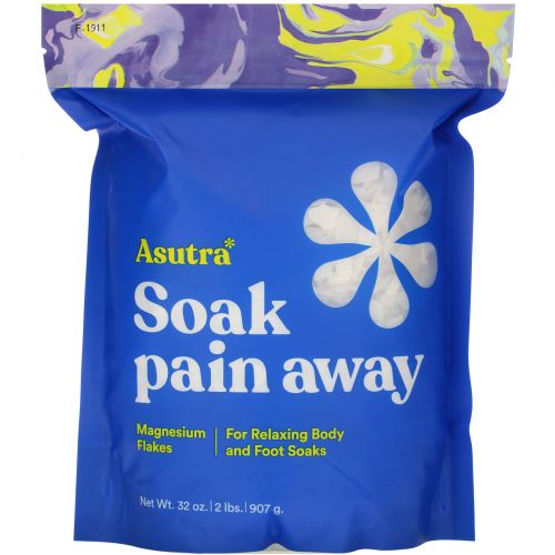 Asutra, Soak Pain Away, Magnesium Flakes, 2 lbs (907 g)