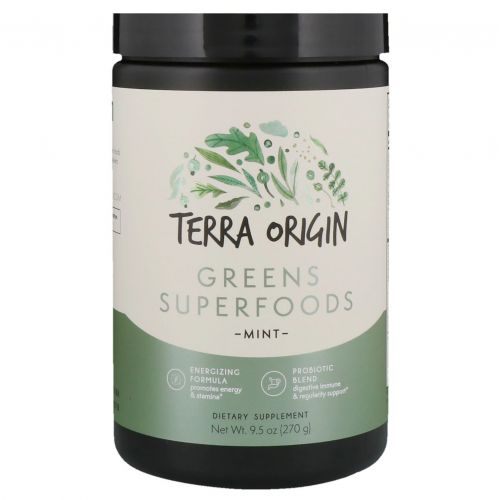 Terra Origin, Greens Superfoods, Mint, 9.5 oz (270 g)