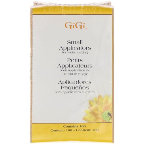 Gigi Spa, Small Applicators for Facial Waxing, 100 Applicators