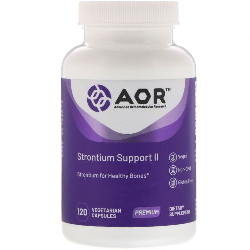 Advanced Orthomolecular Research AOR, Strontium Support II, 120 веганских капсул
