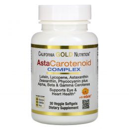 California Gold Nutrition, AstaCarotenoid Complex, поддерживает здоровье глаз и сердца, 30 мягких таблеток