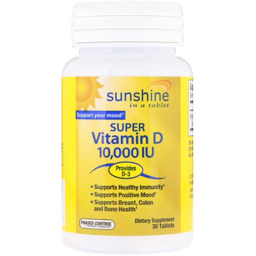 Sunshine, Super Vitamin D, 10,000 IU, 30 Tablets