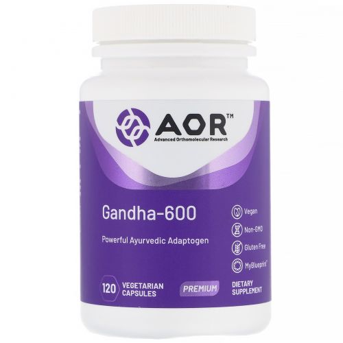 Advanced Orthomolecular Research AOR, Gandha-600, 120 Vegetarian Capsules