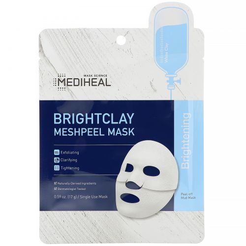 Mediheal, Brightclay, маска-пилинг, 5 шт. по 17 г