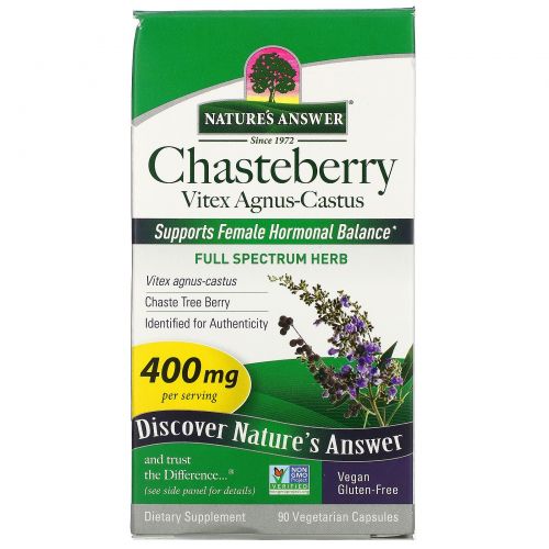 Nature's Answer, Chasteberry, Vitex Agnus-Castus, 400 mg, 90 Vegetarian Capsules