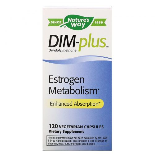 Nature's Way, DIM-plus, с формулой, улучшающей метаболизм эстрогенов, 120 капсул