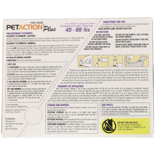 Pet Action Plus, For Large Dogs, 3 Doses - 0.091 fl oz Each