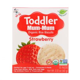 Hot Kid, Toddler Mum-Mum, органическое клубничное, рисовое печенье, 24 печений, 1,76 унции (50 г)