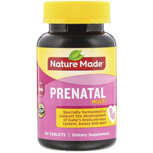 Nature Made, Prenatal, мультивитамины/минералы, 90 таблеток