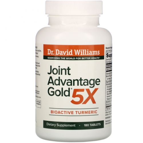 Dr. Williams, Joint Advantage Gold 5X,  BioActive Turmeric, 180 Tablets