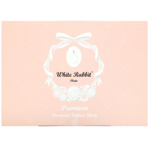 White Rabbit, Premium Cosmetic Cotton Sheet, Plain, 200 Sheets