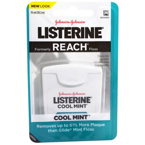 Johnson's Baby, Listerine Cool Mint Dental Floss, 50,2 м (55 ярдов)