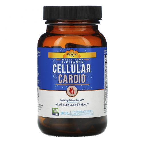 Country Life, Whole Food B-Vitamin, Cellular Cardio, 60 Vegan Capsules