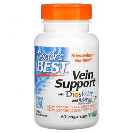 Doctor's Best, Средство для поддержки вен Best Vein Support, Содержит DiosVein, 60 вегетарианских капсул