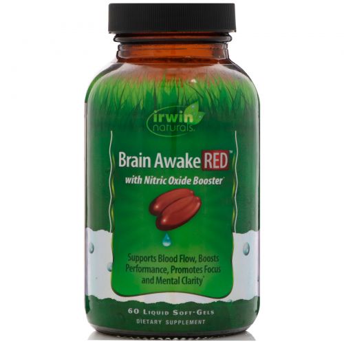 Irwin Naturals, Brain Awake Red, 60 Liquid Soft-Gels