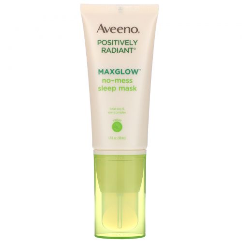 Aveeno, Positively Radiant, MaxGlow Ночная маска, не создающая помех, 1,7 ж. унц.(50 мл)