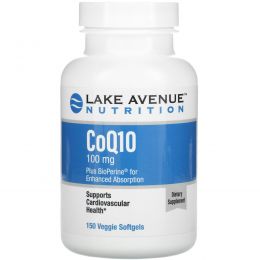 Lake Avenue Nutrition, CoQ10 with BioPerine, 100 mg, 150 Veggie Softgels