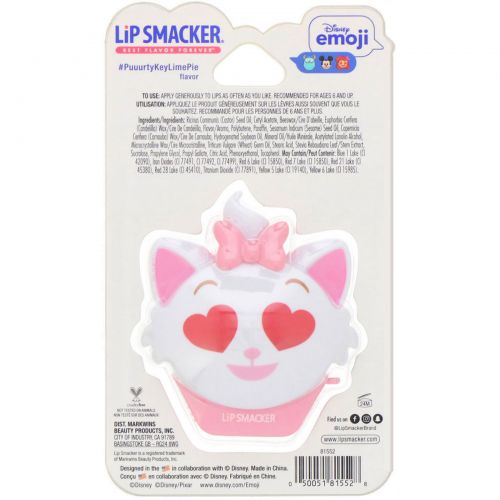 Lip Smacker, Disney Emoji, Marie, бальзам для губ, с ароматом лаймового пирога, 7,4 г