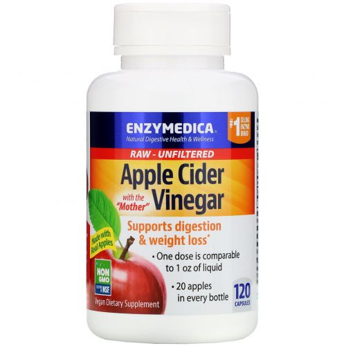 Enzymedica, Apple Cider Vinegar with the Mother,  120 Capsules