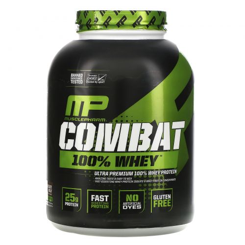 Muscle Pharm, "Битва", 100% сывороточный белок со вкусом шоколадного молока, 80 унций (2269 г)