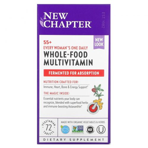 New Chapter, 55+ Every Woman's One Daily Multi, 72 Vegetarian Tablets