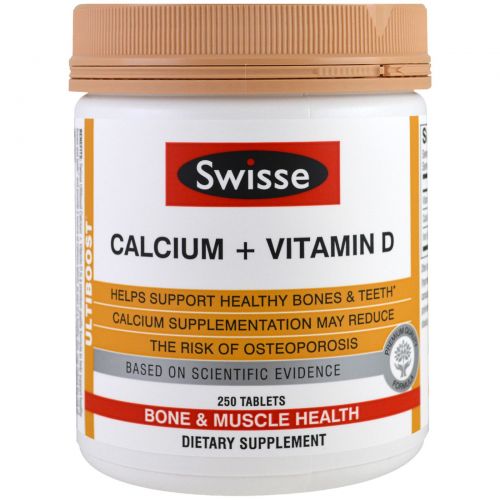 Swisse, Calcium + Vitamin D , 250 Tablets