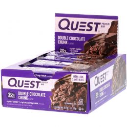 Quest Nutrition, QuestBar, Protein Bar, Double Chocolate Chunk, 12 Bars, 2.1 oz (60 g) Each