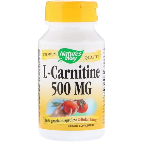 Nature's Way, L-карнитин, 500 мг, 60 растительных капсул