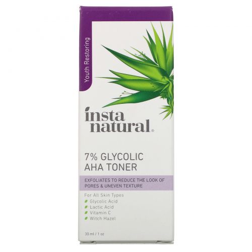 InstaNatural, 7% Glycolic AHA Toner, 1 fl oz (30 ml)