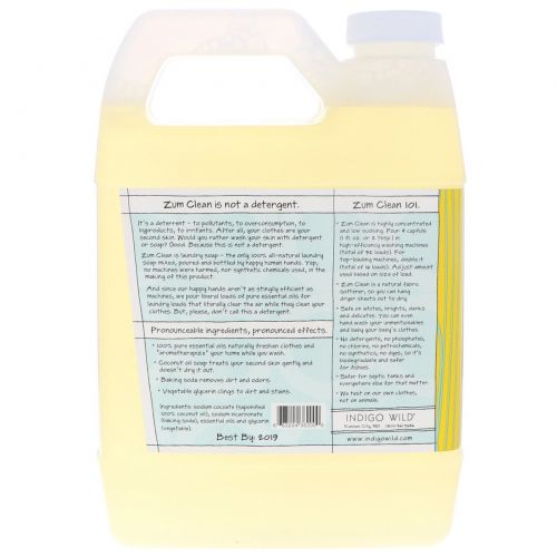 Indigo Wild, Zum Clean, Aromatherapy Laundry Soap, Eucalyptus-Citrus, 32 fl oz (.94 L)