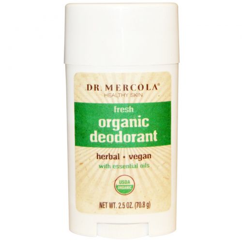 Dr. Mercola, Органический дезодорант стик, Свежесть, 2.5 унции (70.8 г)