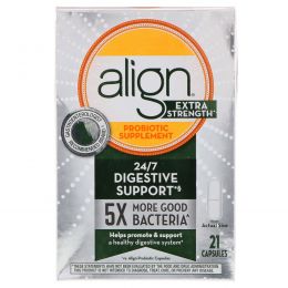 Align Probiotics, Поддержка пищеварения 24/7, пробиотическая добавка, экстрасила, 21 капсула