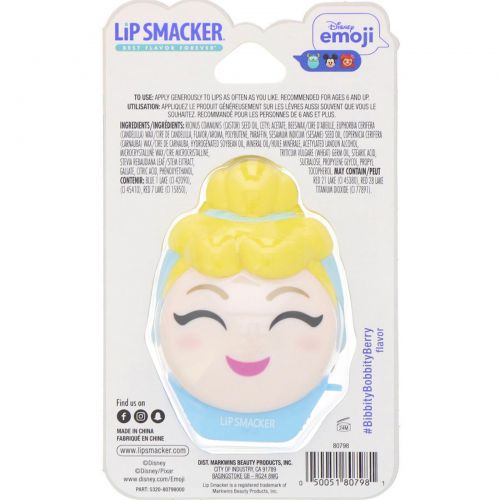 Lip Smacker, Бальзам для губ Disney Emoji, Cinderella, ягодный, 7,4 г