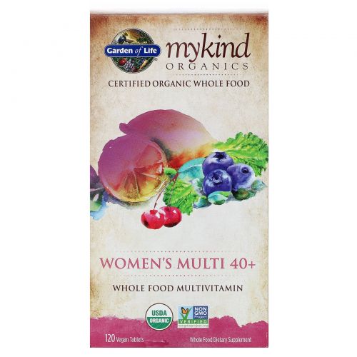 Garden of Life, Women's Multi 40+, цельнопищевые мультивитамины, 120 веганских таблеток