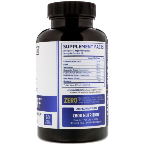 Zhou Nutrition, Driftoff, Soothing Sleeping Formula, 60 Veggie Capsules