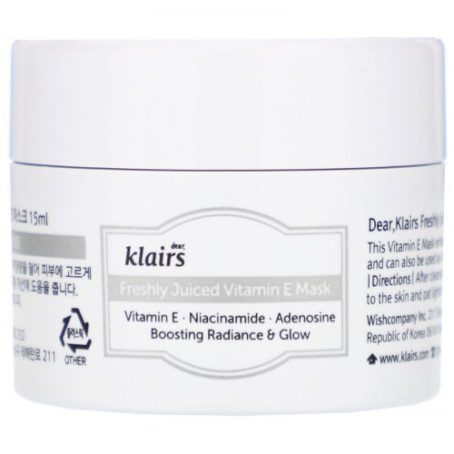 Dear, Klairs, Freshly Juiced Vitamin E Mask, 0.5 oz (15 ml)