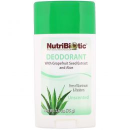 NutriBiotic, Дезодорант длительного действия, без запаха, 2,6 унции (75 г)