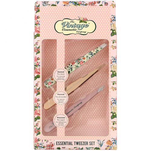 The Vintage Cosmetic Co., Essential Tweezer Set, 3 Piece Set