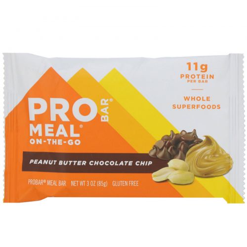 ProBar, Meal Bar, Арахисовое масло с шоколадом, 12 батончиков, 3 унции (85 г) каждый